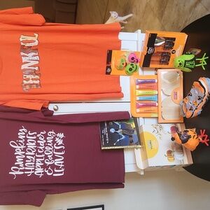 Orange Thankful Tee & Maroon Hayrides BUNDLE 5